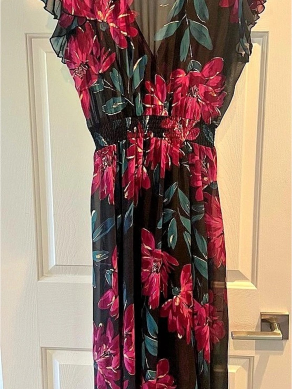 Alexa B Nites Floral Maxi Dress Size 14 Like New